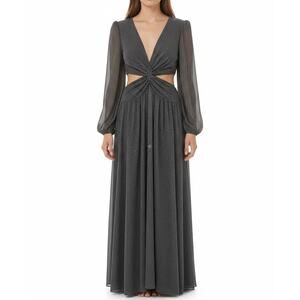 $595 Ramy Brook Lebron Twisted Cut Out Gown Long Dress Size 2 New Womens V Neck